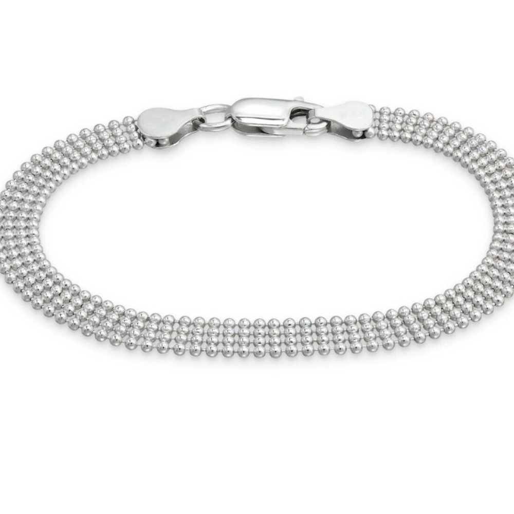 Giani Bernini Sterling Silver Bracelet Four Row Bead Chain NWT